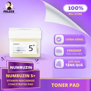 Bông Dưỡng Sáng Da Numbuzin 5+ Vitamin Niacinamide Chính Hãng