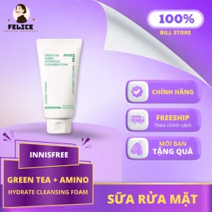 Sữa Rửa Mặt Innisfree Green Tea + Amino Chính Hãng Dưỡng Ẩm Dịu Nhẹ